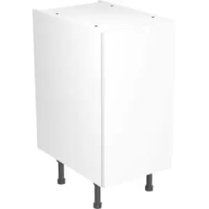 Image of Kitchen Kit Flatpack Slab Kitchen Cabinet Base Unit Super Gloss 400mm in White MFC