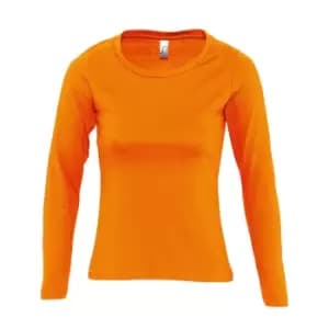 Image of SOLS Womens/Ladies Majestic Long Sleeve T-Shirt (XL) (Orange)
