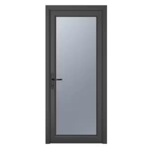 Image of Crystal uPVC Obscure Single Door Full Glass Right Hand Open 840mm x 2090mm Obscure Glazing - Grey