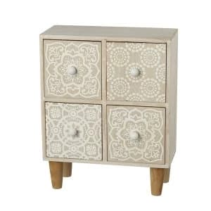 Image of Mini 4 Drawer Cabinet With Patterned Front By Heaven Sends