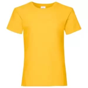 Image of Fruit Of The Loom Girls Childrens Valueweight Short Sleeve T-Shirt (Pack of 2) (5-6) (Sunflower)