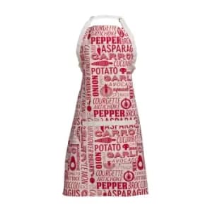 Image of Apron in Red Word Print