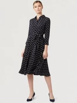 Image of HOBBS Lainey Dress - Navy/Bamboo, Navy, Size 8, Women
