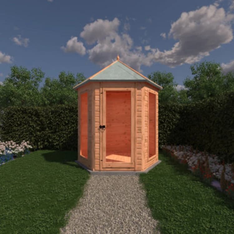 Image of Shire Kendall Hexagon Summerhouse With 2 Opening Windows