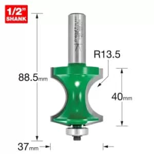 Image of Trend CRAFTPRO Bearing Guided Traditional Torus Router Cutter 37mm 40mm 1/2"