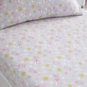 Image of Bedlam Kids Ballet Dancer Print Fitted Sheet, Pink, Single