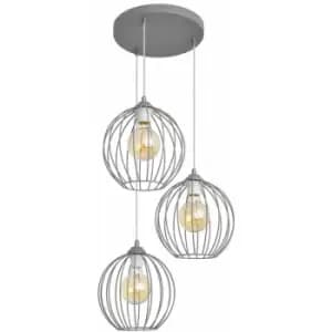 Image of Helam Mercure Cluster Pendant Ceiling Light Grey 40cm