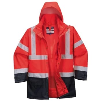 Image of Portwest S768RNRXXXL - sz 3XL Hi-Vis Executive 5-in-1 Jacket - Red/Navy