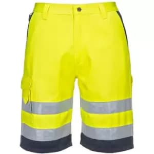 Image of E043ONRXS - sz Hi-Vis Poly-cotton Shorts - Orange/Navy - Orange/Navy - Portwest