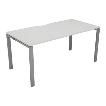Image of CB 1 Person Bench 1200 x 800 - White Top and Silver Legs