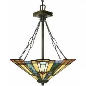 Image of 3 Bulb Ceiling Pendant Light Fitting Valiant Bronze LED E27 100W Bulb