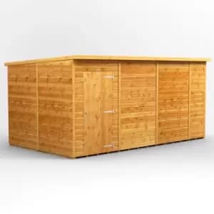 Image of Power Sheds - 14x8 Power Pent Windowless Garden Shed - Brown