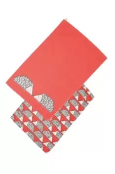 Image of Spike Set of 2 Tea Towels Red