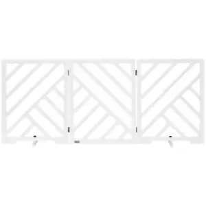 Image of PawHut Freestanding Pet Gate (76H x 181Wcm) - White