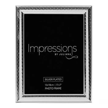 Image of 5" x 7" - Silver Plated Triangle Print Design Photo Frame