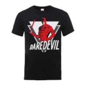 Image of Marvel Comics Daredevil Triangle Mens Black T-Shirt - L - Black