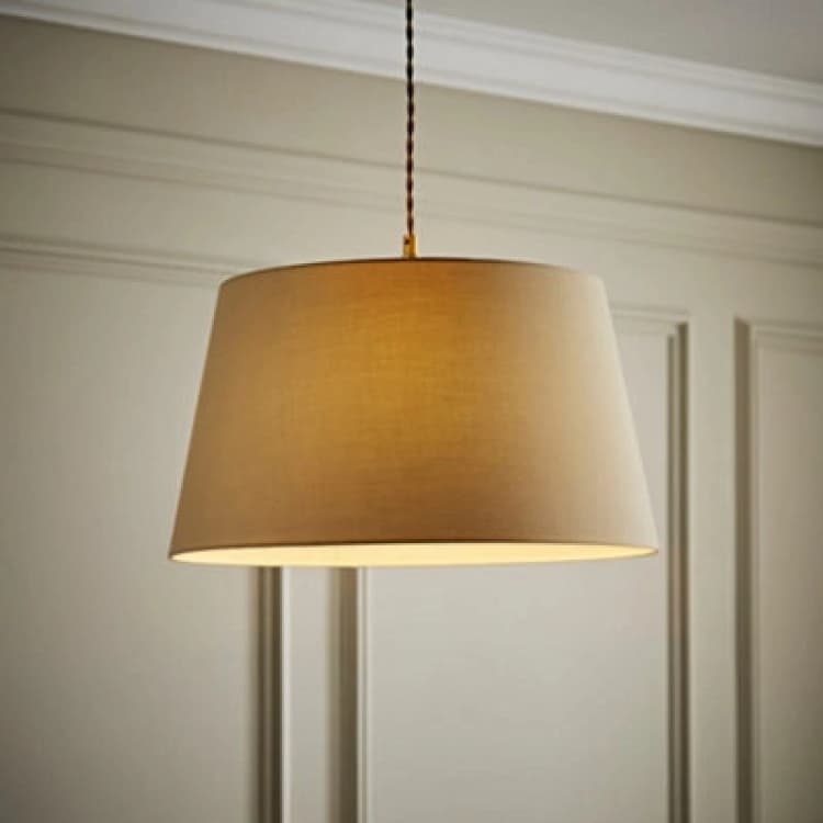 Image of ValueLights ValueLights Aspen Natural Tapered Easy Fit Pendant Lamp Shade Size: Large Natural Large Unisex 5016529273967