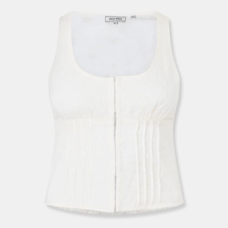 Image of Jack Wills Broderie Corset Top - White White 6