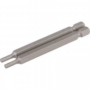 Image of Draper Hex Screwdriver Bit Hex 3mm 75mm Pack of 2