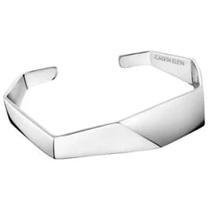 Image of Calvin Klein Origami Silver Stainless Steel Ladies Bangle Bracelet Jewellery KJATMF00010S