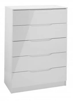 Image of Legato 5 Drawer Chest - Grey Gloss.