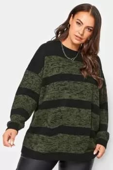 Image of Distressed Stripe Jumper