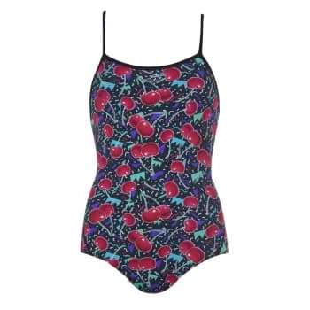 Image of Slazenger Bound Back Swimsuit Junior Girls - Cherry Print
