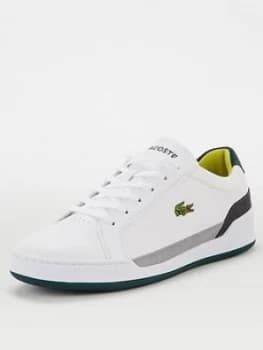 Image of Lacoste Challenge Leather Trainers - White, Size 12, Men