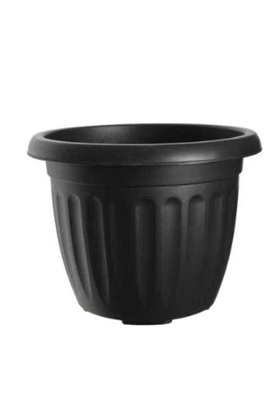 Image of Whitefurze Round Athens Planter, Black, 30cm