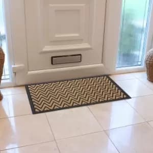 Image of JVL Vienna Zigzag Pattern Scraper Doormat Natural