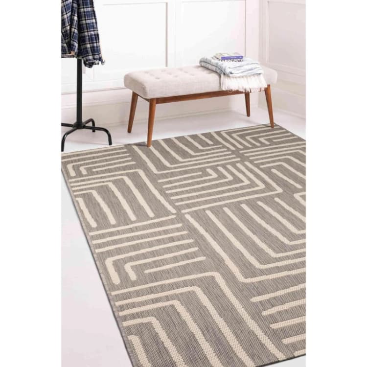 Image of Homemaker Homemaker Polypropylene Grey Rectangle Rug - 120 x 170cm