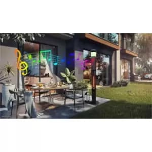 Image of Groundlevel Electric Patio Heater W/ Bluetooth & LED Lights - Black