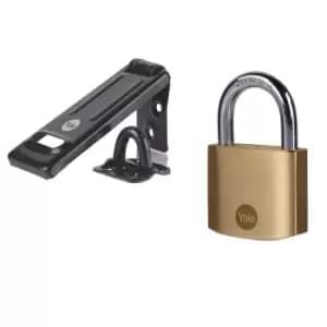 Image of Yale Hasp and Brass Padlock 40mm Set