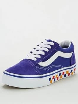Image of Vans Childrens Old Skool Checkerboard - Blue/White