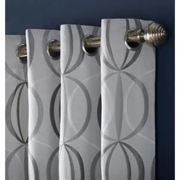 Image of Essential Living Ome Eyelet Ring Top Curtains Silver 167cm x 228cm