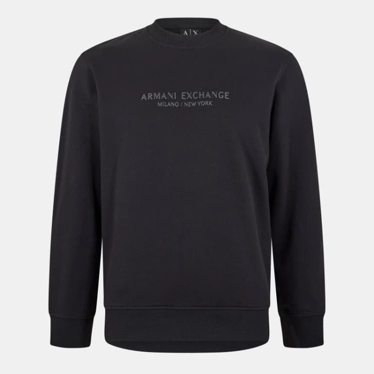 Image of Armani Exchange Mens Crew Sweatshirt Black UC001 male XL