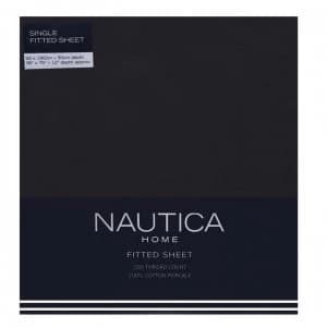 Image of Nautica Fitted Sheet - Charcoal