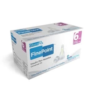 Image of GlucoRx Finepoint Pen Needles 6mm 31g
