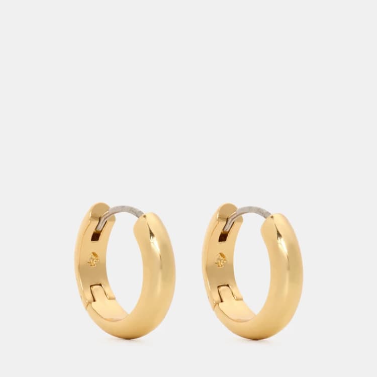 Image of Kate Spade Womens Brilliant Huggie Earrings gold female One Size