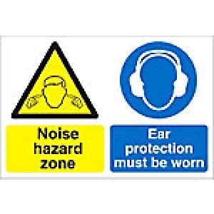 Image of Warning Sign Noise Hazard PVC 45 x 60 cm