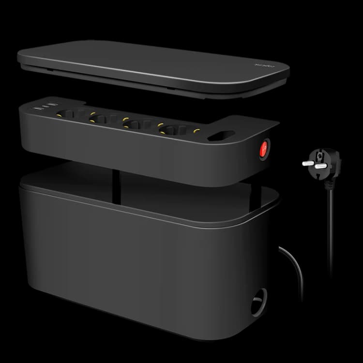 Image of LogiLink Outlet Strip. Storage box w/4 safety +1 Euro socket. w/2x USB