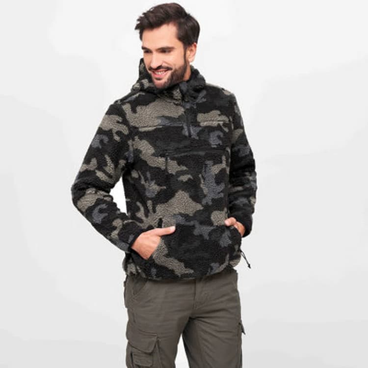 Image of Brandit Teddyfleece Worker Pullover Dark Camo Size Xx Large