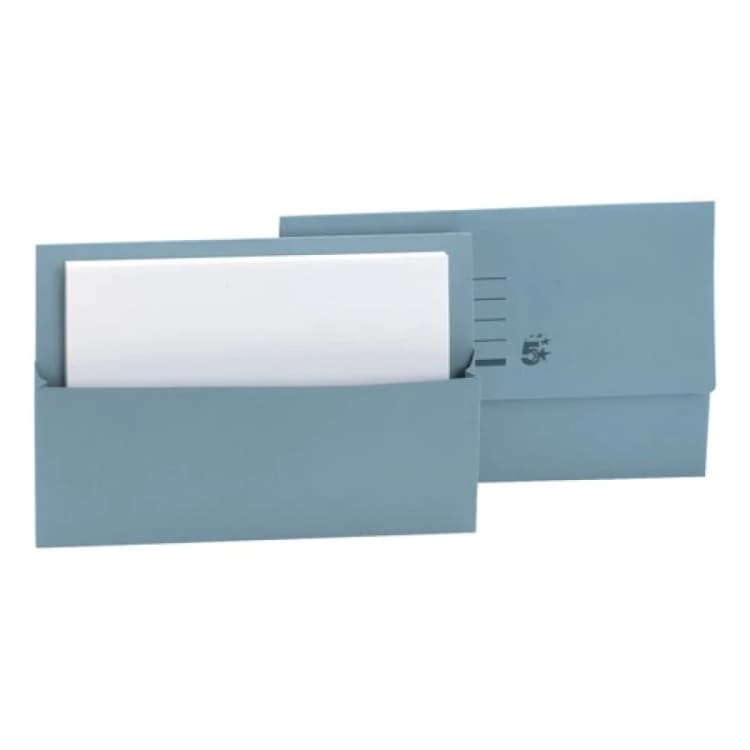 Image of 5 Star office 5 Star Office Document Wallet Half Flap 250gsm Recycled Capacity 32mm Foolscap Blue (Pack of 50) 297307