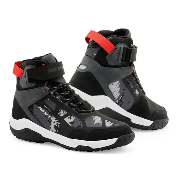Image of REV'IT! Shoes Descent H2O Black Red Size 42