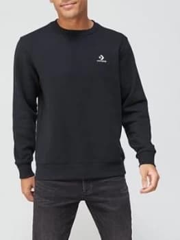 Image of Converse Embroidered Star Chevron Crew - Black