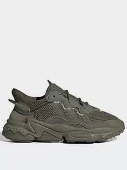 Image of adidas Originals Unisex Junior Ozweego Trainers - Green, Size 3 Younger