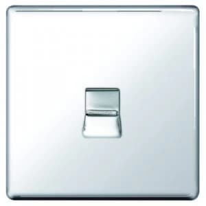Image of Wickes Single Screwless Flat Plate Master Telephone Socket - Polished Chrome