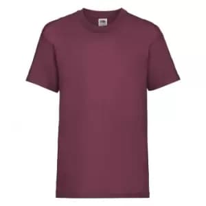 Image of Fruit Of The Loom Childrens/Kids Unisex Valueweight Short Sleeve T-Shirt (Pack of 2) (12-13) (Burgundy)