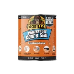 Image of Gorilla Glue Waterproof Coat & Seal Liquid Rubber Coating Black 946ml