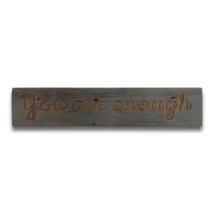 Image of Enough Grey Wash Wooden Message Plaque